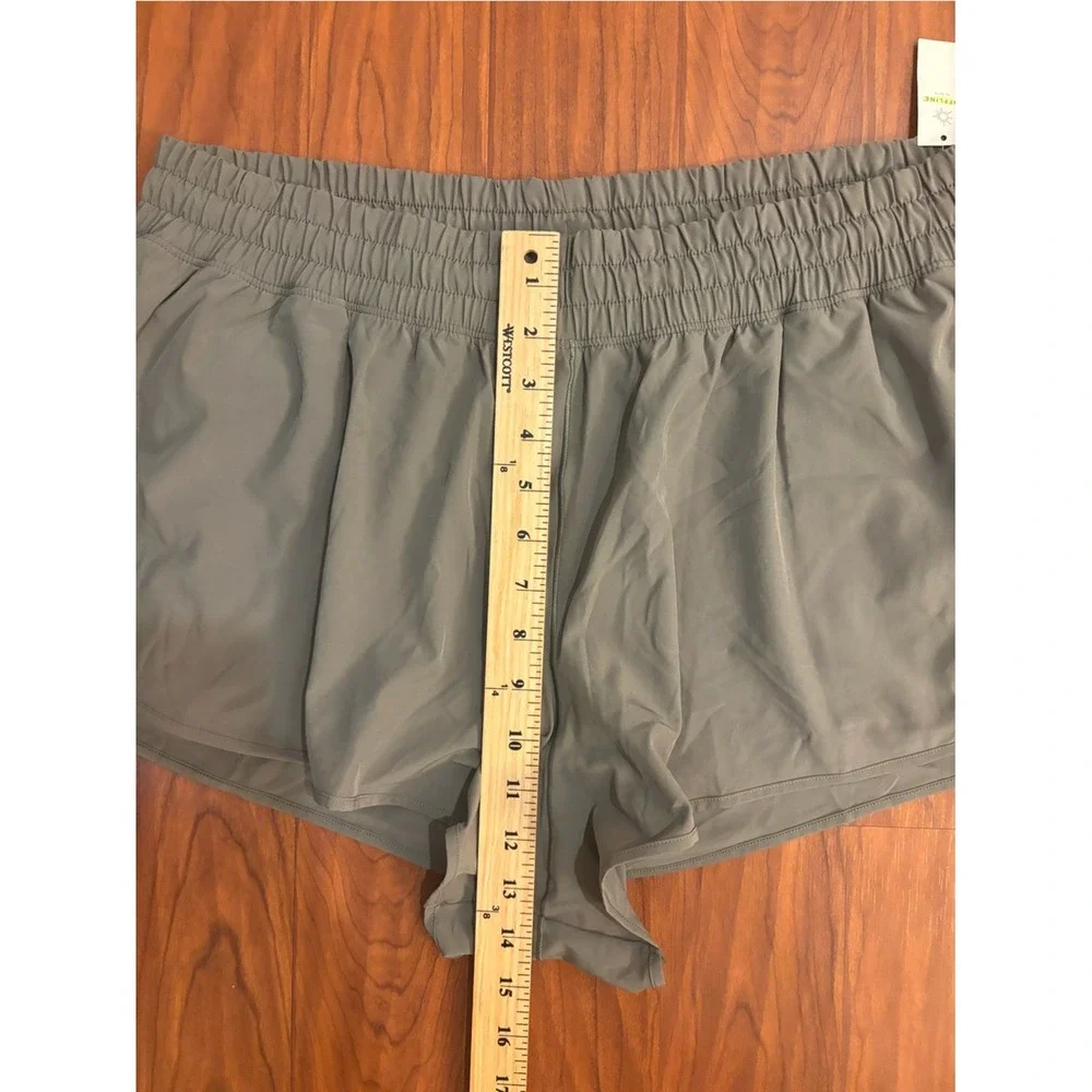 NWT Aerie Athletic Shorts Women XL Olive Green Built in Liner Elastic Waist